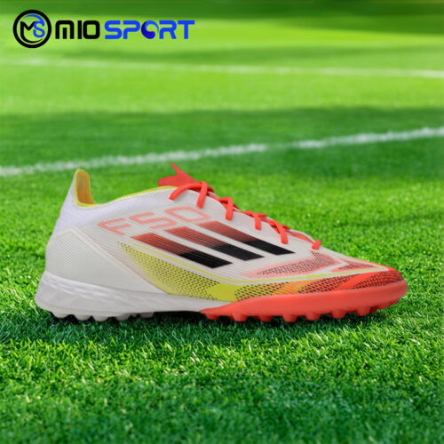 Adidas F50 PRO Trắng Mũi Đỏ Lưỡi Gà Liền TF